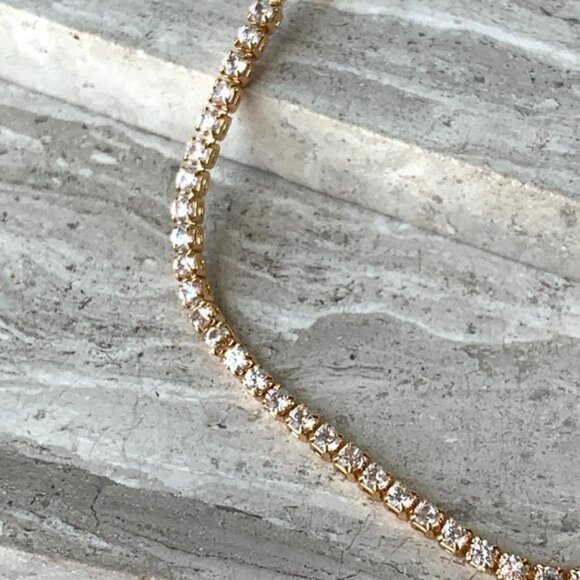 New ~ Anthropologie Shashi Rose Gold Diamond Tennis Bracelet - Picture 10 of 14
